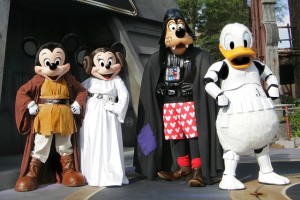 Jedi Mickey, Princess Leia Minnie, Darth Goofy and Stormtrooper Donald make special appearances at "Star Wars Weekends."