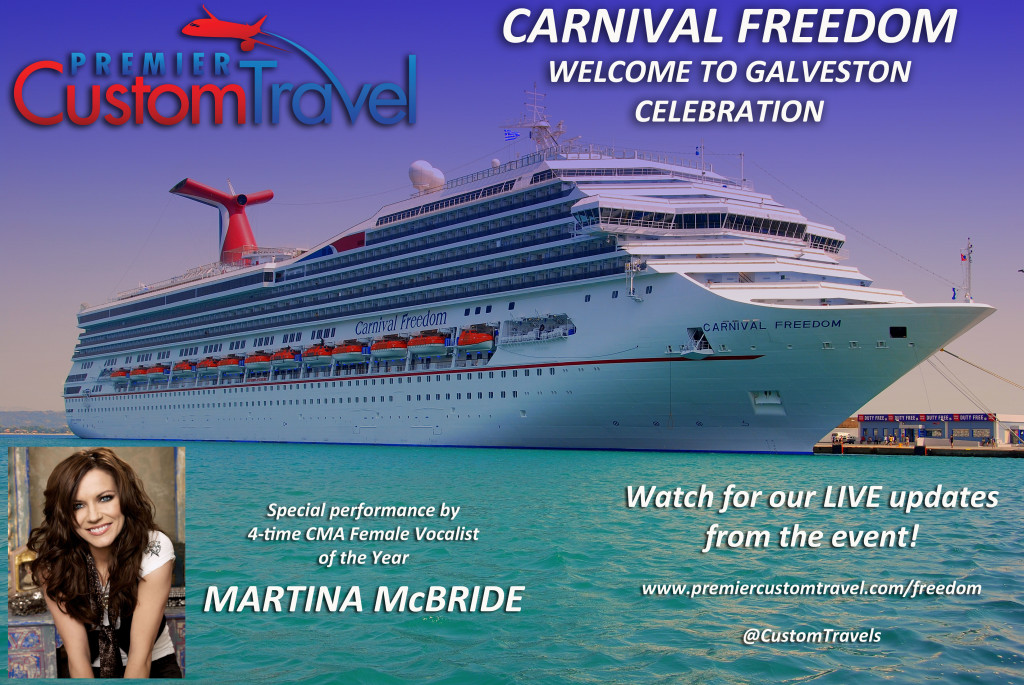 Carnival Freedom to Galveston Premier Custom Travel Iowa