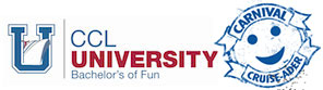 CCL University Bachelors of Fun & Carnival Cruise-ader Logo